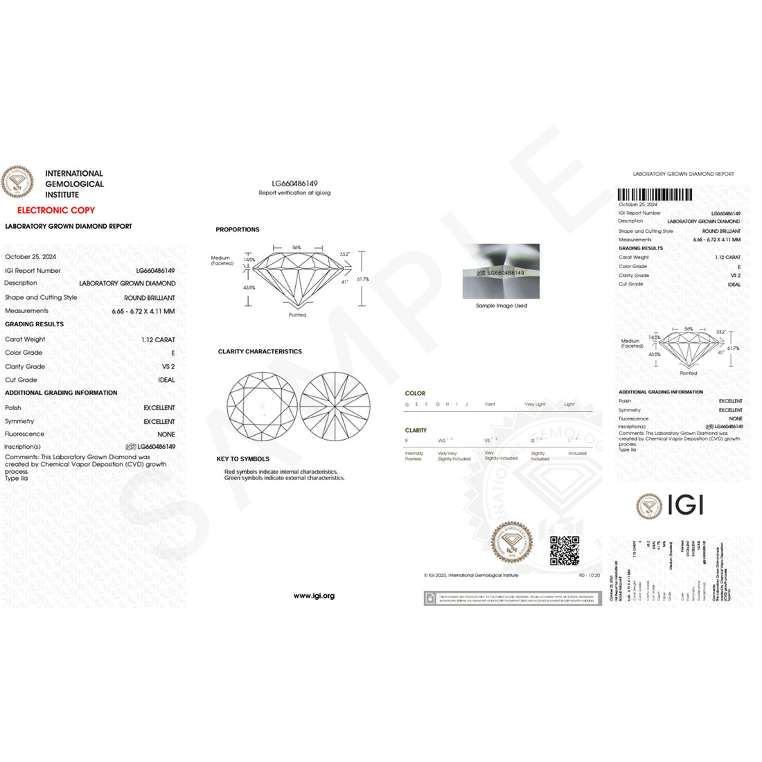 1 Carat Lab Grown Diamond Three Stone Engagement Ring with IGI Certificate