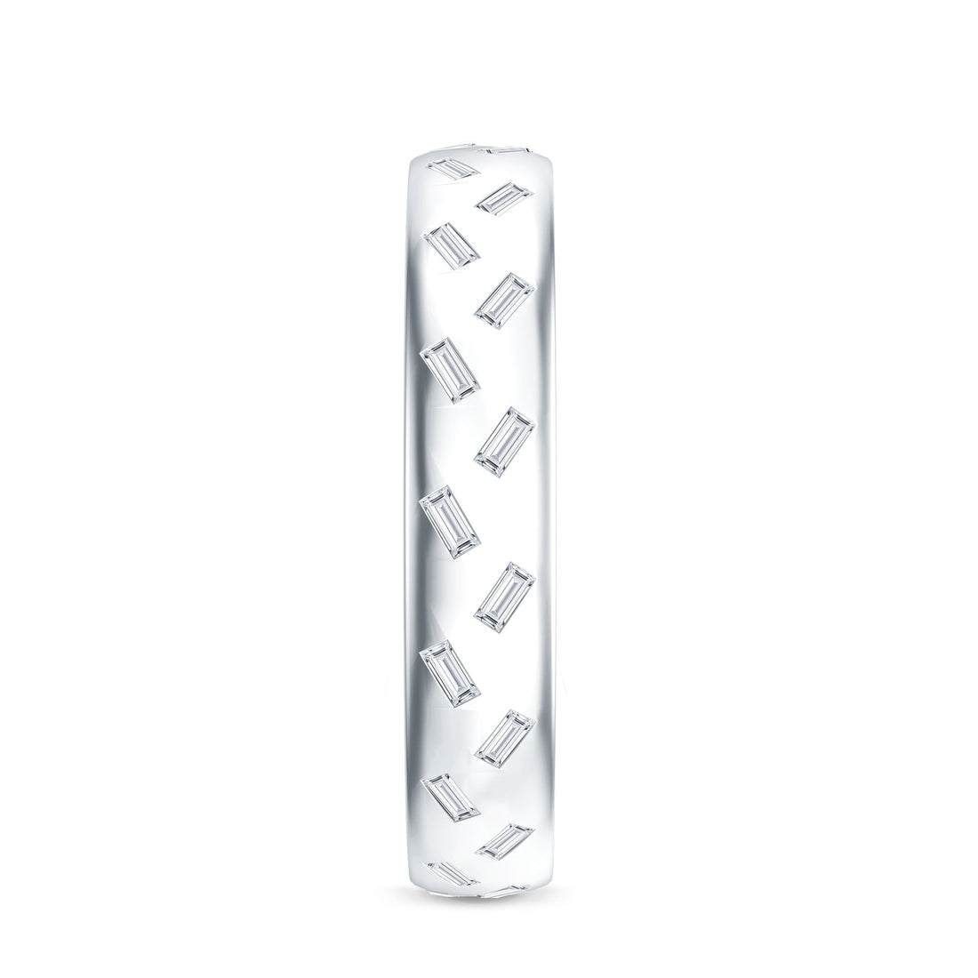 Baguette Cut Lab Grown Diamond Wedding Band With Certificate