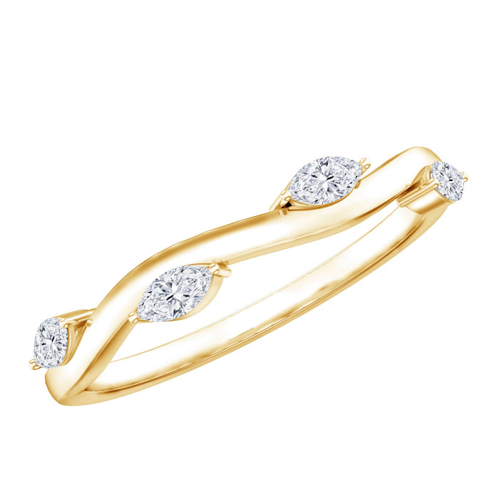 Marquise Cut Lab Grown Diamond Wedding Band