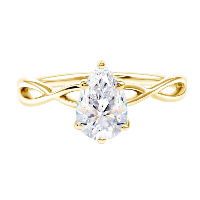 Lab Grown Diamond Pear Engagement Ring with Infinity Band