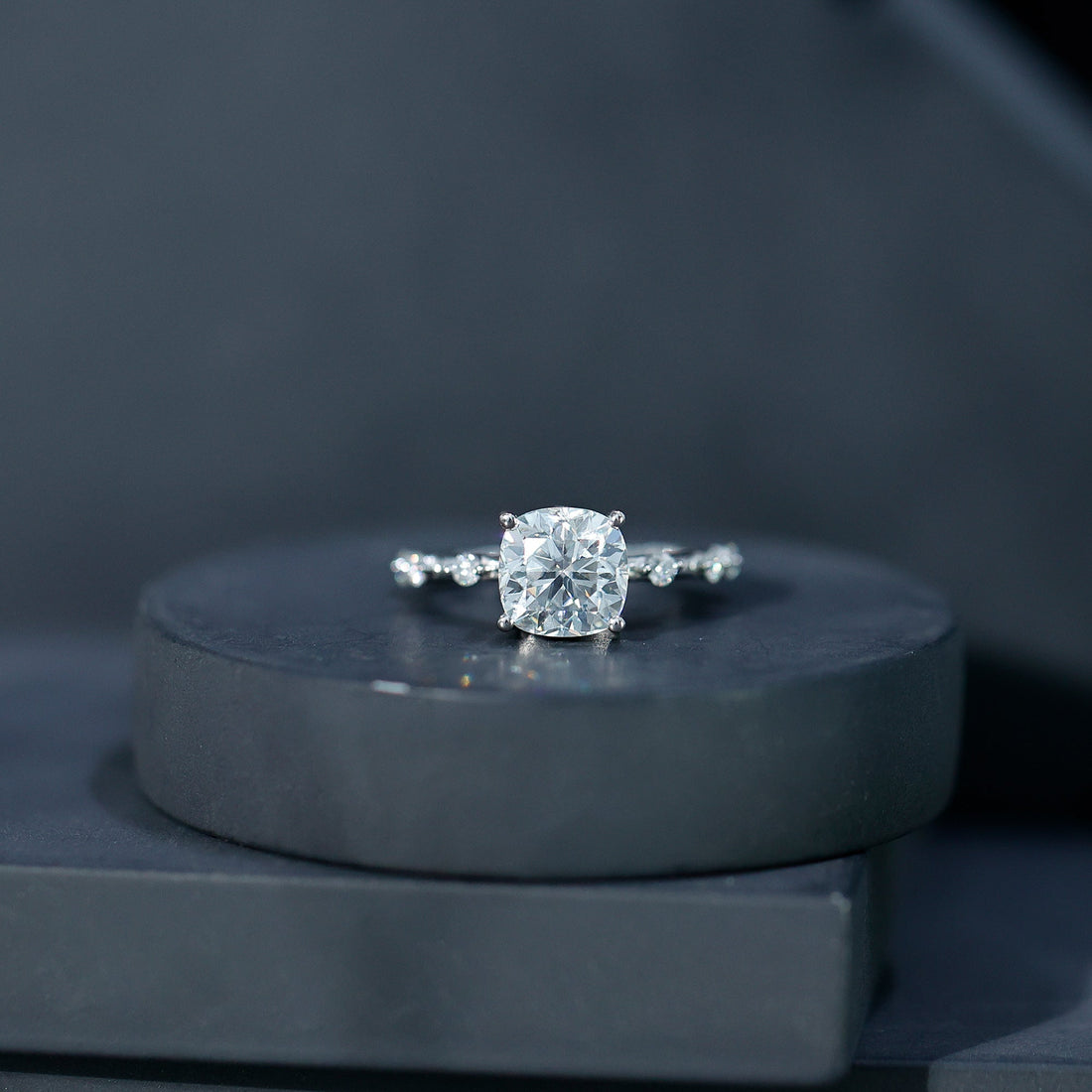 3 Carat IGI Certified Lab Grown Diamond Cushion Cut Engagement Ring for Women
