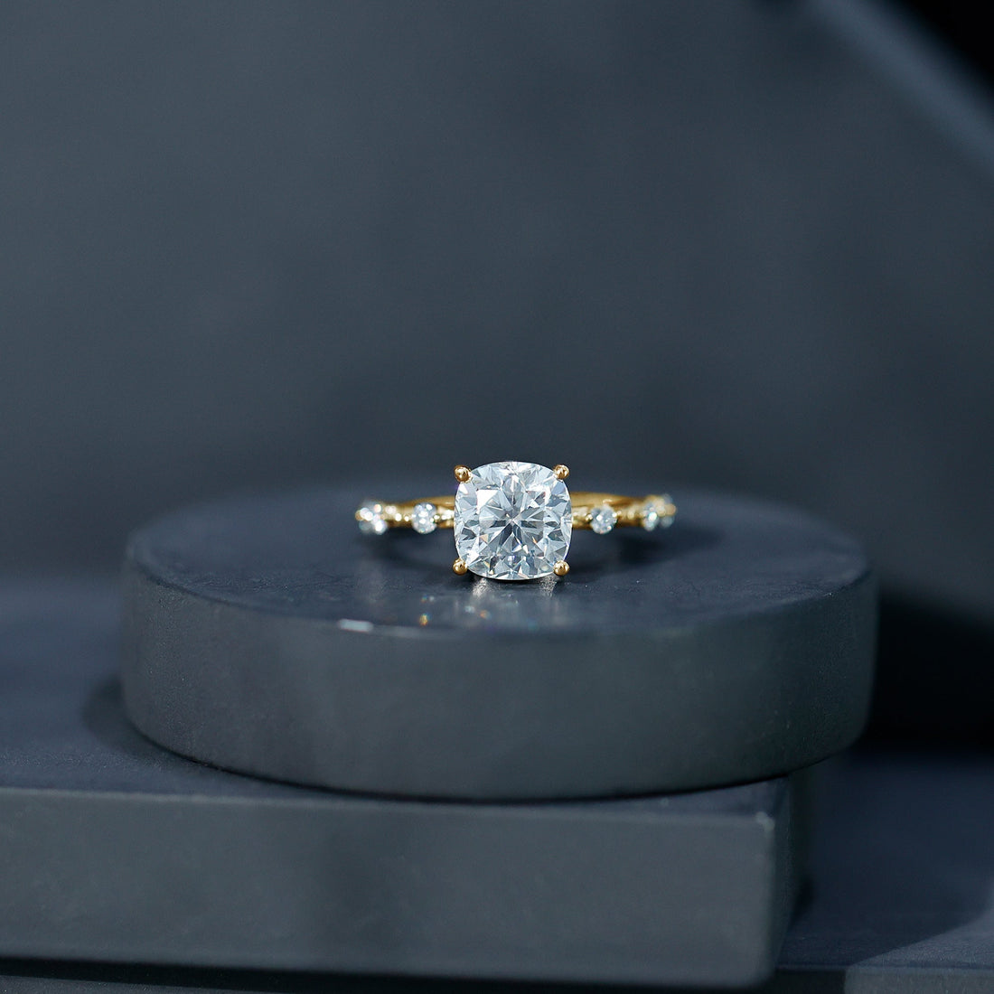 3 Carat IGI Certified Lab Grown Diamond Cushion Cut Engagement Ring for Women
