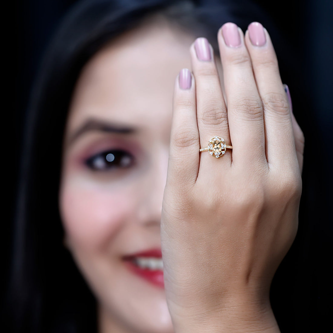 Vintage Inspired Morganite Engagement Ring with Diamonds